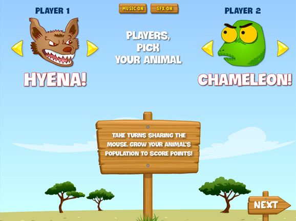 Food Fight two-player ecosystem simulation gameplay