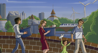Greenify mobile sustainability game interface